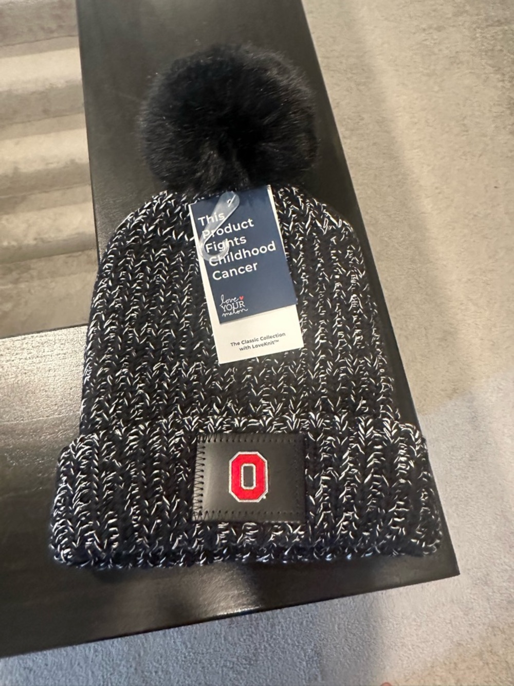 Ohio State Black & White Knit Pom Beanie